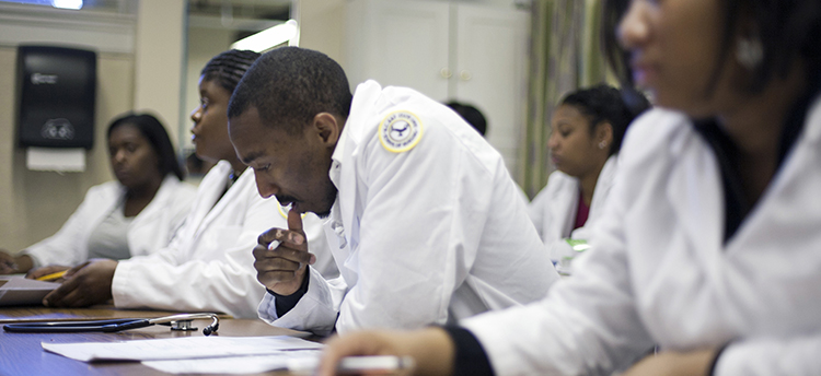 Male nurse in class