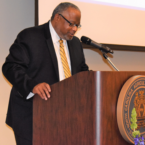 a speaker at the university awards presentation