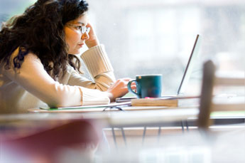 student on computer