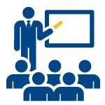 graphic of person giving a lecture or presentation