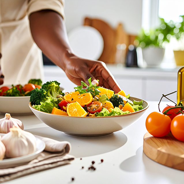 Salad made by a chief