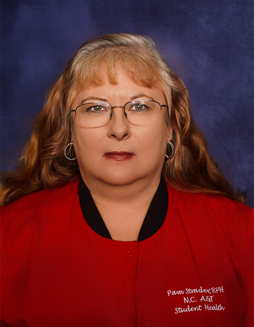 Pharmacist Pam Strader in a professional photo 
