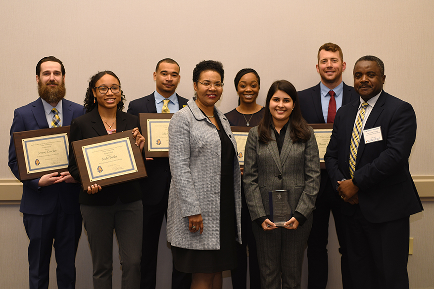 NAMASKAR winners pose for a picture with Dean Robin Coger at the Engineers Week Banquet