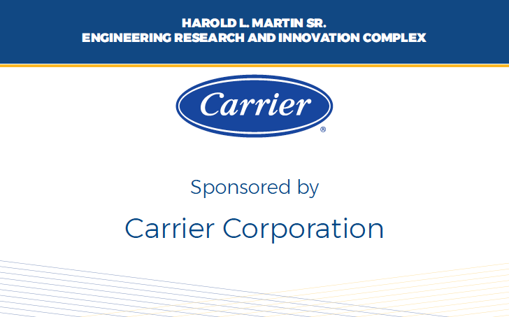Sign image recognizing Carrier Corp sponsorship of this room