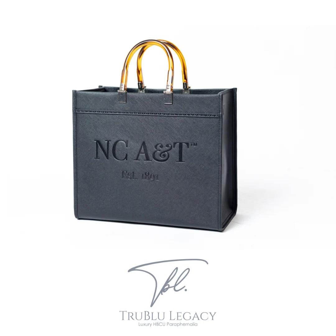 Navy Blue Purse with Gold Handle with N.C. A&T engraved