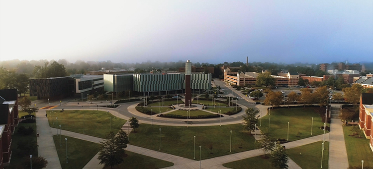 Overhead Campus at traffic circle+