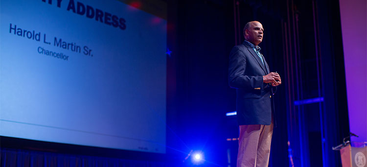 Chancellor Harold L. Martin Sr. recapped the previous year and forecasted anticipated successes for 2019-20.