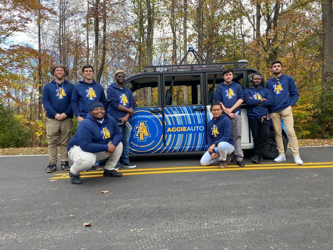 N.C. A&T autonomous shuttle students