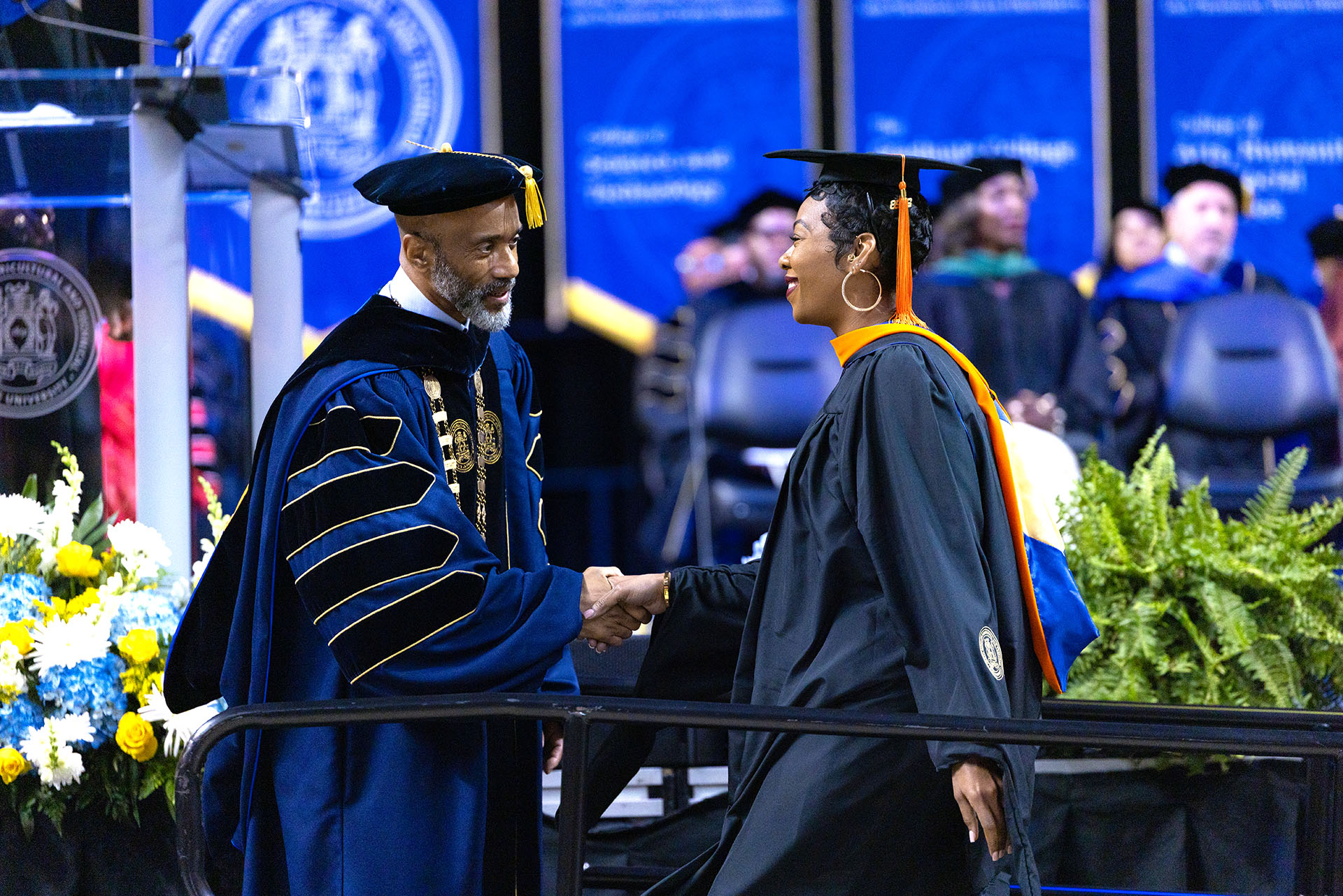 chancellor martin welcoming student
