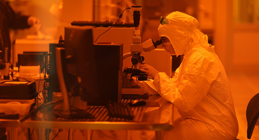 A&T Student in Research Lab