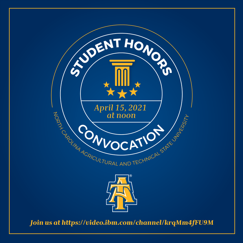 Student Honors Convocation April 15, 2021 at Noon