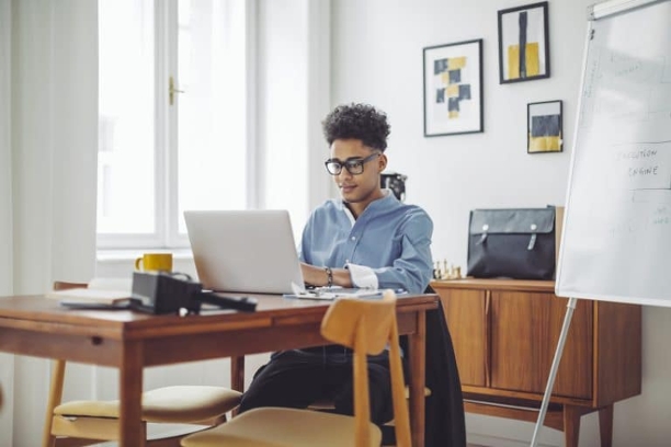 student at desk