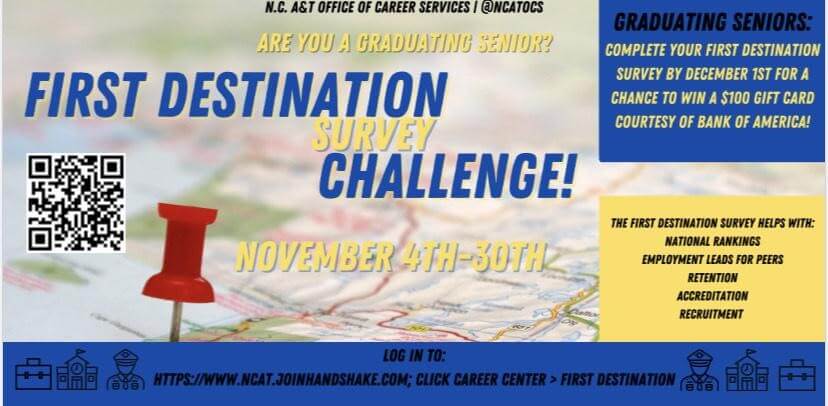 First Destination Survey challenge graphic