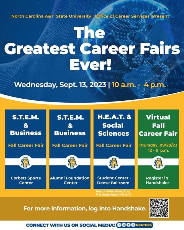 2023 career fair flyer with QR code